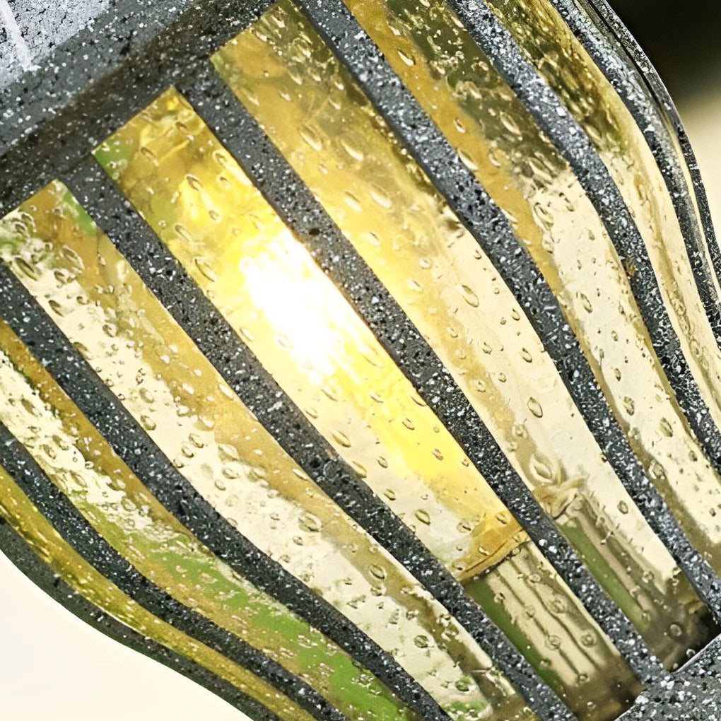 Hardwired Retro Aluminum Pathway Light with Caged Aluminum & PC Lampshade