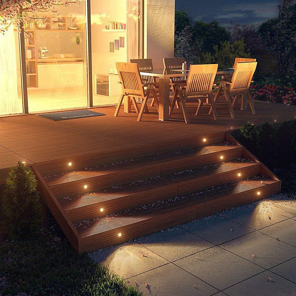 LED Ground Lights Outdoor White Stainless Steel LED Deck Light