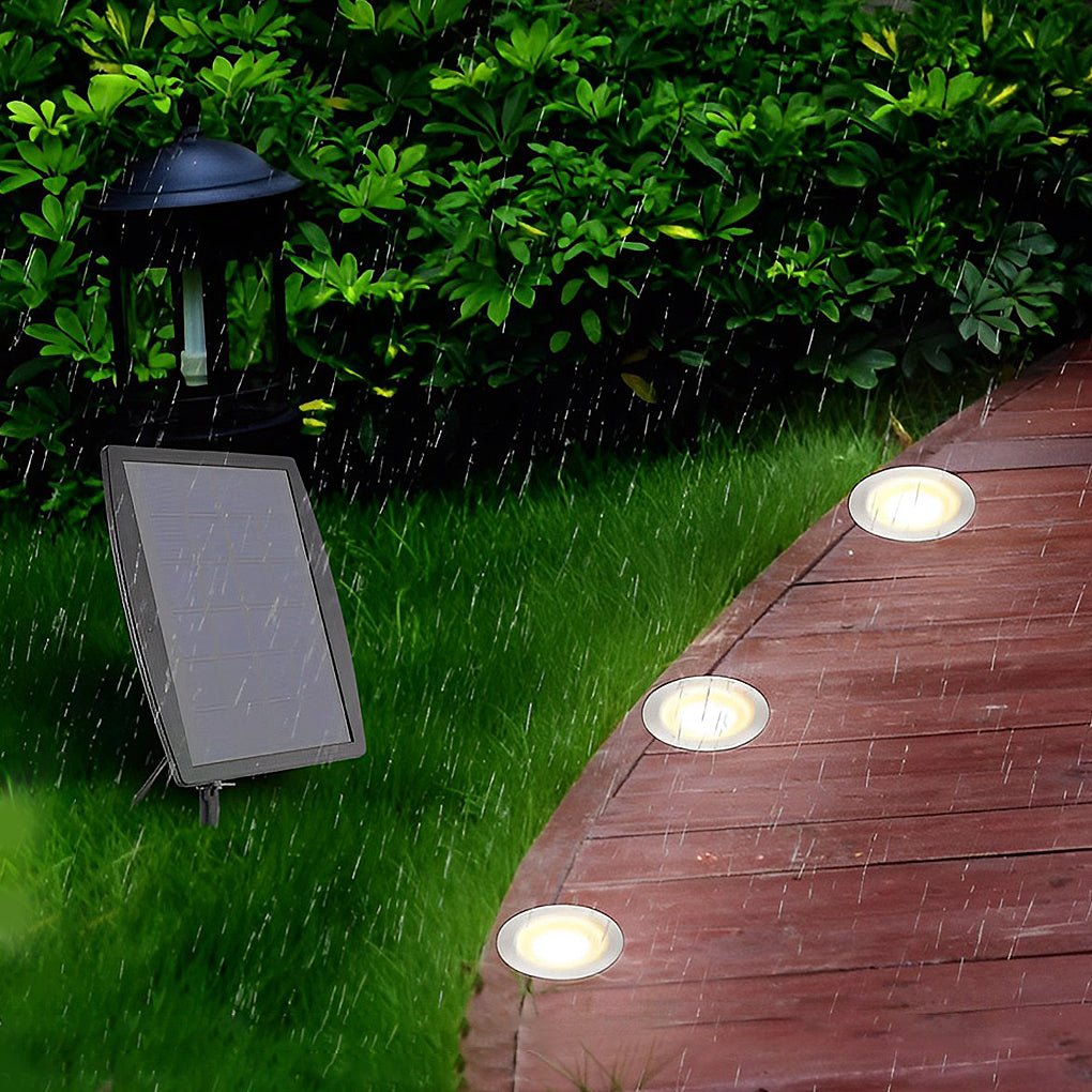 In Ground Light Solar LED Waterproof Stainless Steel Recessed Pathway Garden Lighting