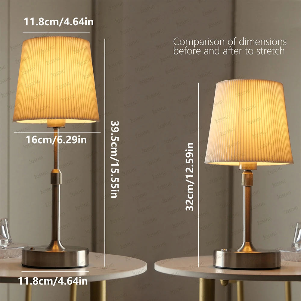 Cordless Table Lamp with Adjustable Height & Touch Control - Battery Operated Bedside Lamp for Versatile Lighting 1