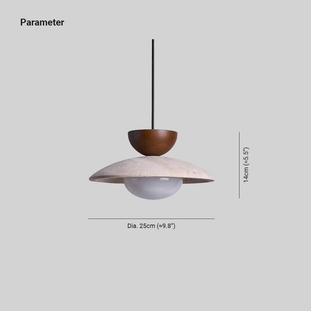 Aveny Travertine Glass Pendant Light