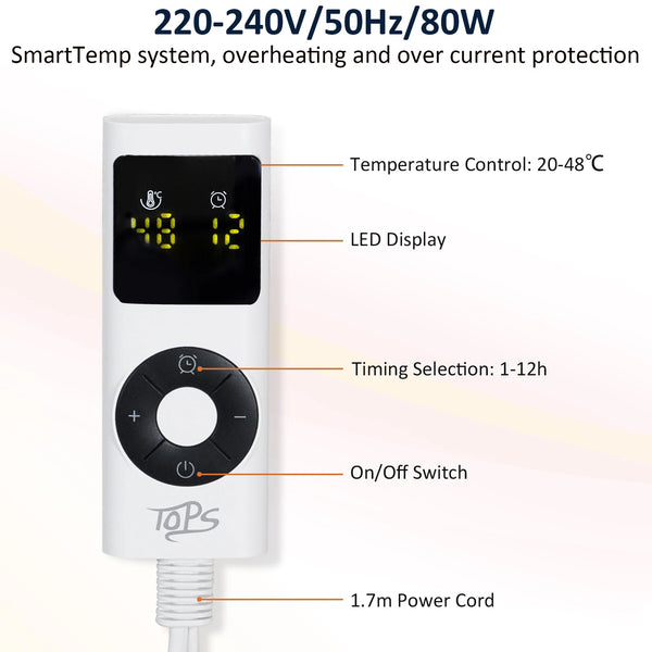 Electric Heated Blanket with Adjustable Temperature & Auto-Off Timer - Soft Sherpa for Year-Round Comfort 2
