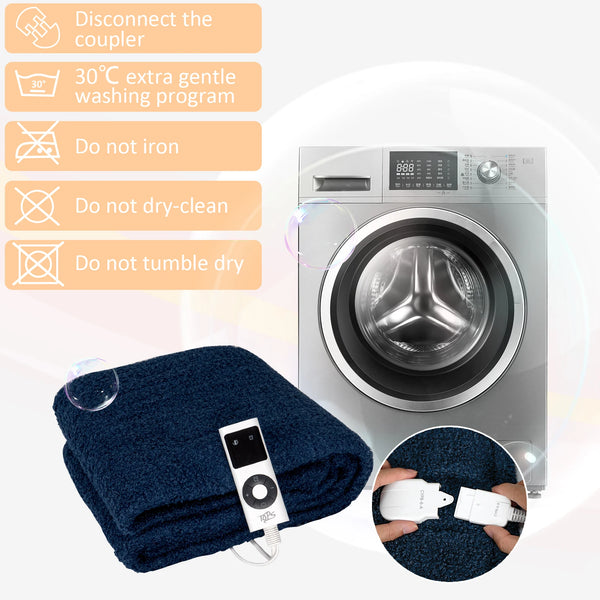 Electric Heated Blanket with Adjustable Temperature & Auto-Off Timer - Soft Sherpa for Year-Round Comfort 4