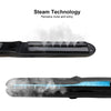 Steam Hair Straightener with Ceramic Vapor Plates and Argan Oil Infusion