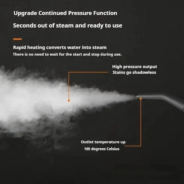 High-Temperature Steam Cleaner with 2500W Power - Efficient Sterilization for Home and Car Cleaning 1