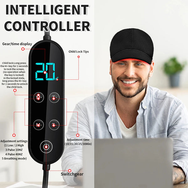 Infrared LED Hair Growth Cap with 180 Lights - Effective Scalp Therapy for Enhanced Hair Regrowth 3