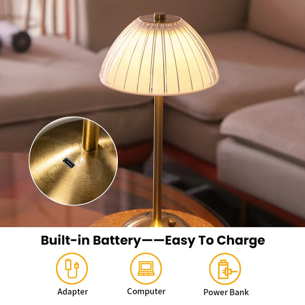 LED Table Lamp with Touch Sensor & Dimmable Colors - Retro Design for Versatile Lighting 4