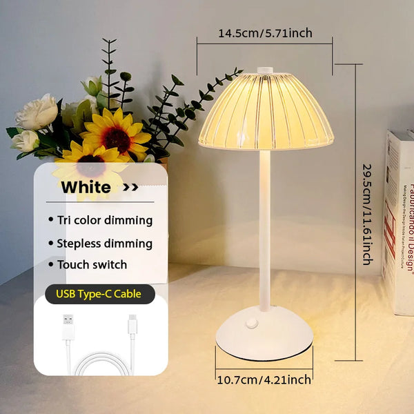 LED Table Lamp with Touch Sensor & Dimmable Colors - Retro Design for Versatile Lighting 7