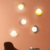 LED Wall Sconce with Round Plastic Ball Lampshade – Modern Wall Light for Bedroom and Corridor