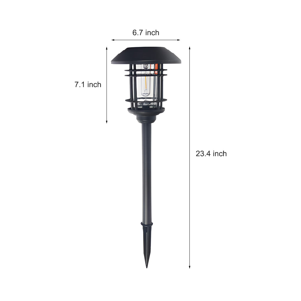 Solar Pathway Lights Outdoor Stainless Steel Glass LED Garden Stake Lights Warm White