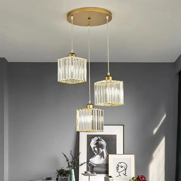 Modern Three-Head Chandelier Light for Dining Room – Minimalist Nordic Design