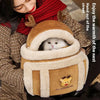 Portable Pet Carrier Bag with Cozy Furry Lining - Windproof Design for Comfort 1
