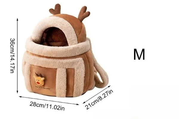 Portable Pet Carrier Bag with Cozy Furry Lining - Windproof Design for Comfort 6