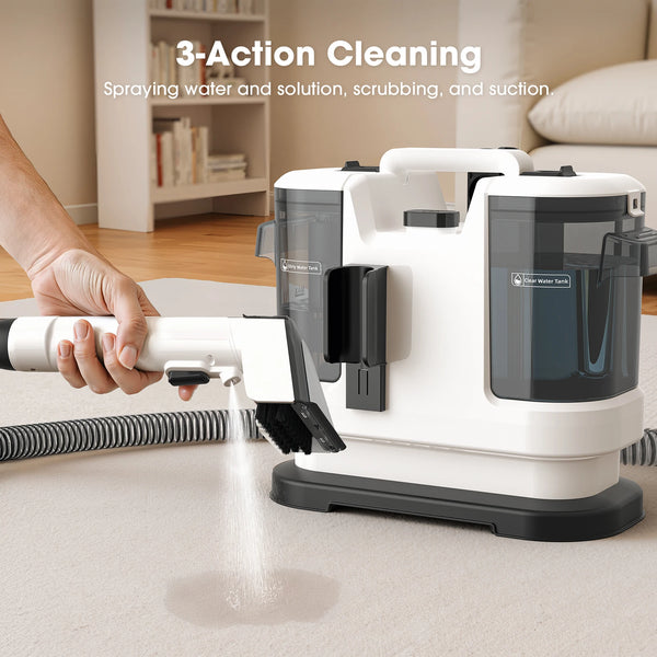 Powerful Carpet Cleaner with Dual Tanks & Extended Reach - Deep Clean for Home and Car 2