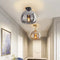 Modern Nordic Ceiling Lamp with Cognac Glass Shade – LED Ceiling Lights for Dining Room and Living Spaces