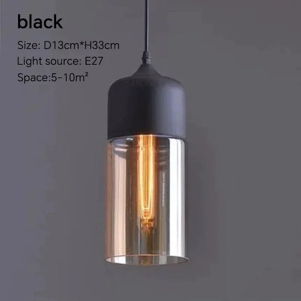 Nordic Wood Glass Pendant Light – Modern Hanging Lamp