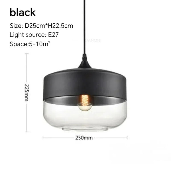Nordic Wood Glass Pendant Light – Modern Hanging Lamp