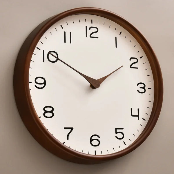 Silent Solid Wood Wall Clock – American Style Decorative Home Accent