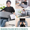 Memory Foam Reading Pillow with Arm Support and Washable Cover for Bed or Office