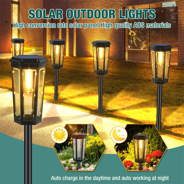 Solar Pathway Lights Waterproof LED Garden Lamps Outdoor