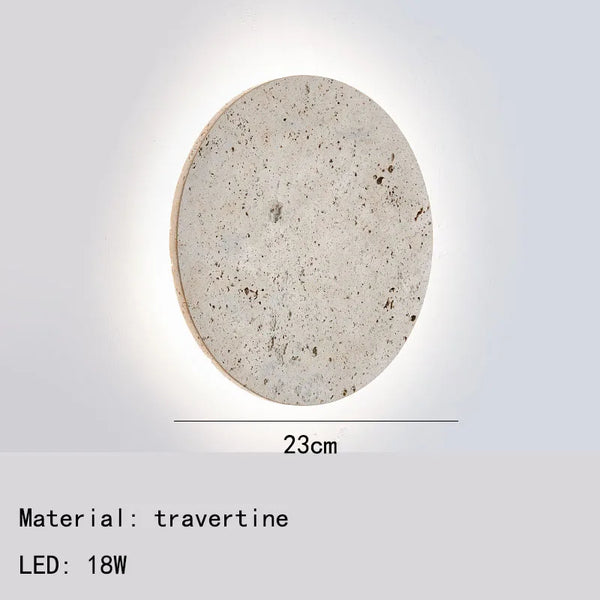 Variant image for Round Natural Stone Wall Lamp, 3000K Sconce Light for Indoor Bedside and Dining Room - Elegant Wall Lights-2