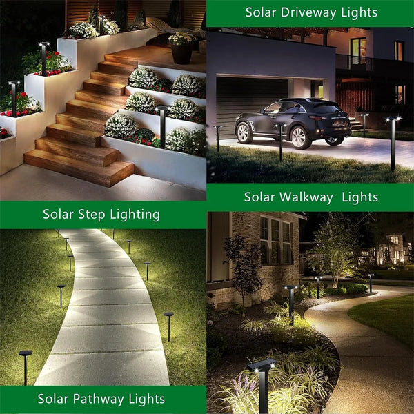 Solar Garden Path Lights Waterproof Outdoor LED Landscape Lamps