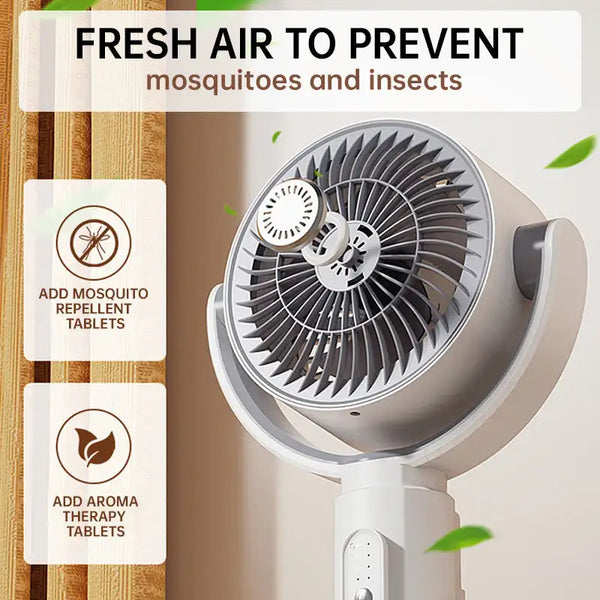Rechargeable Oscillating Air Circulator Fan with Remote & Timer