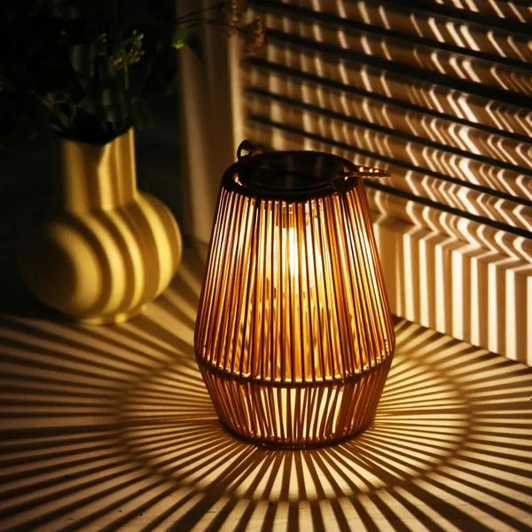Outdoor Solar Woven Lantern Lights – Handcrafted Waterproof Garden & Courtyard Lamps with Long Battery Life