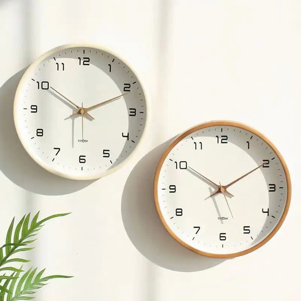 Silent Nordic Wooden Wall Clock – Japanese Minimalist Hanging Decor