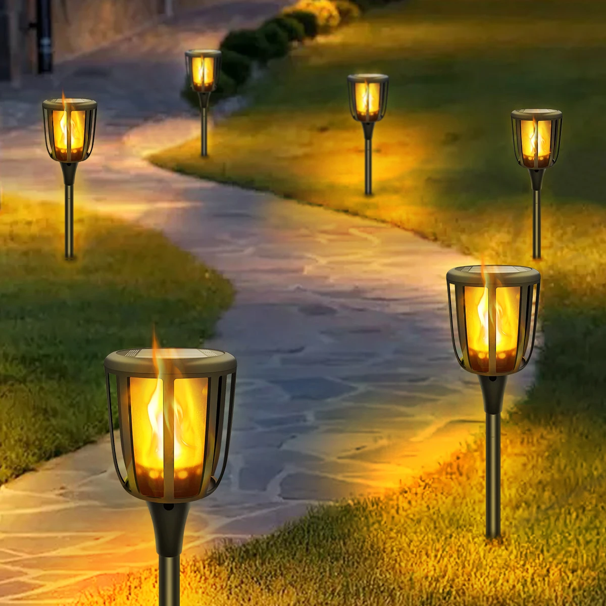 Fera Solar Flame Garden Torch Lights