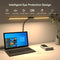 Double Head Dimmable LED Desk Lamp with Clamp for Home Office