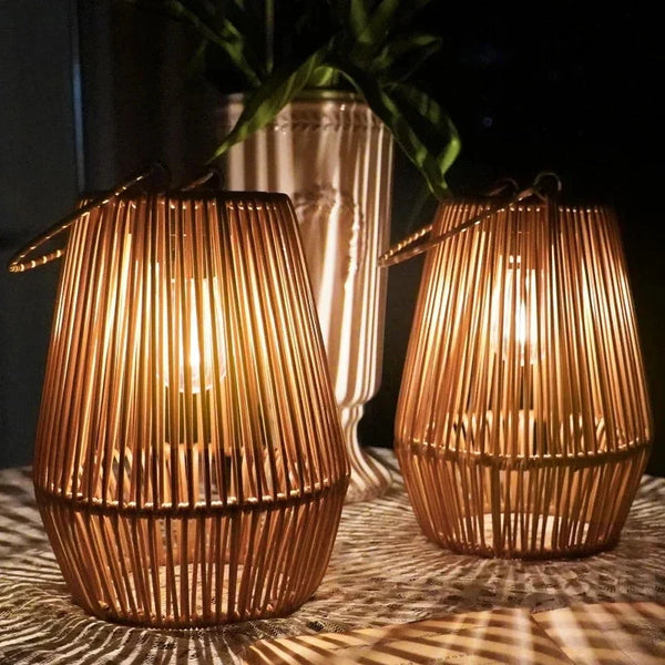 Outdoor Solar Woven Lantern Lights – Handcrafted Waterproof Garden & Courtyard Lamps with Long Battery Life