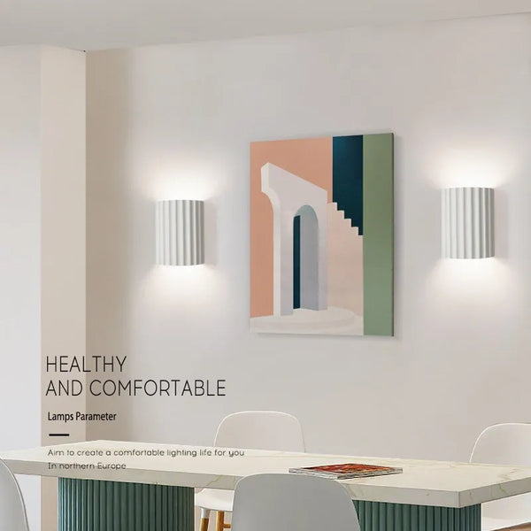 Modern LED Wall Lamp – Minimalist Macaron Resin Sconce for Indoor Entryway, Living Room, and Bedroom Lighting