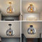 Modern Nordic Ceiling Lamp with Cognac Glass Shade – LED Ceiling Lights for Dining Room and Living Spaces