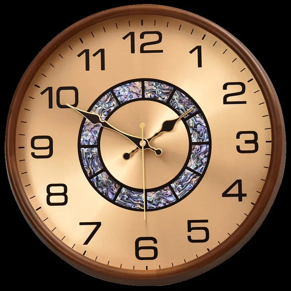 Silent Solid Wood Wall Clock – American Style Decorative Home Accent