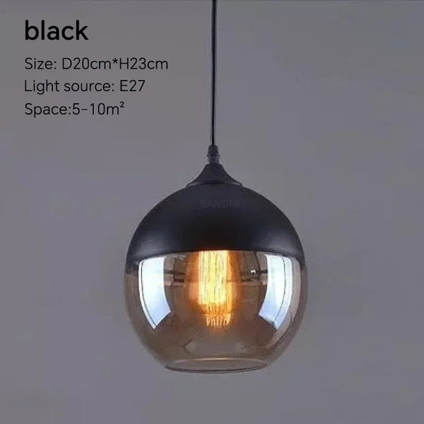 Nordic Wood Glass Pendant Light – Modern Hanging Lamp