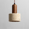 Wabi Sabi Pendant Lamp – Yellow Marble Lighting for Kitchen Island and Dining Room, Cord Pendant Design, Durable Travertine Material