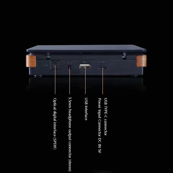 Wooden HiFi CD Player with Bluetooth 5.1 and Optical Output