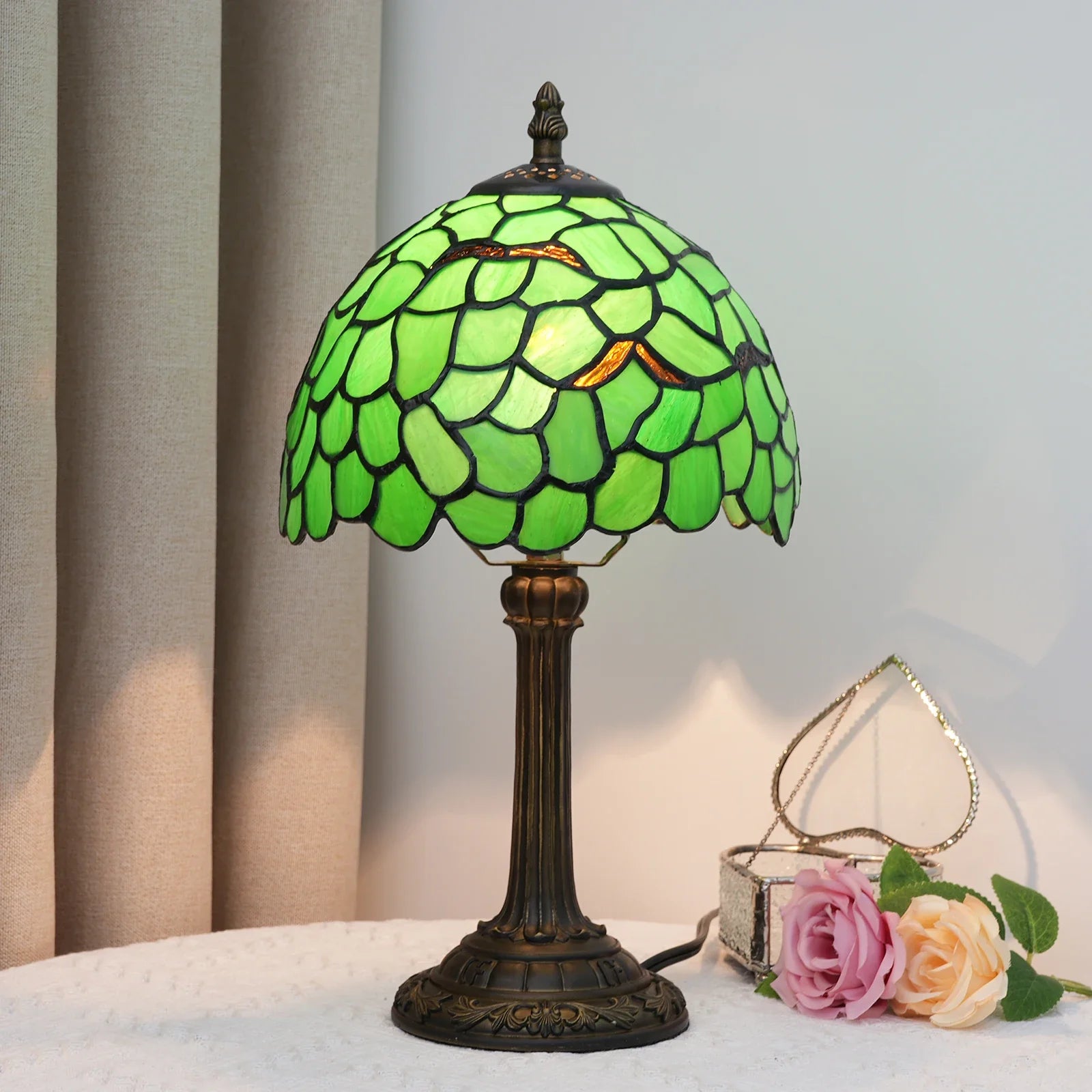 Selma Vintage Stained Glass Table Lamp