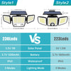 Solar Outdoor Motion Sensor Light with 3 Heads and 270° Wide Angle Waterproof Design