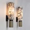 Modern Natural Marble Wall Lamp with Copper Accents – Elegant Wall Sconce Lighting for Bedroom and Corridor