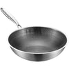 Stainless Steel Non-Stick Wok Pan for All Stoves with Handle