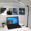 Double Head Dimmable LED Desk Lamp with Clamp for Home Office