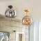 Modern Nordic Ceiling Lamp with Cognac Glass Shade – LED Ceiling Lights for Dining Room and Living Spaces