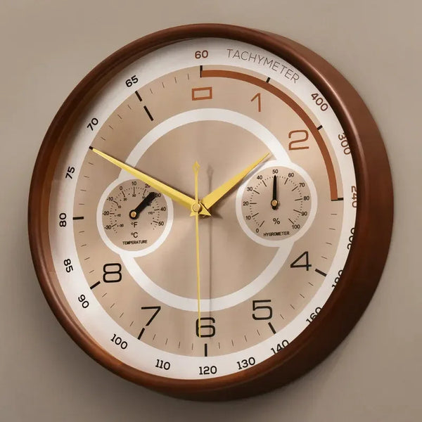 Silent Solid Wood Wall Clock – American Style Decorative Home Accent