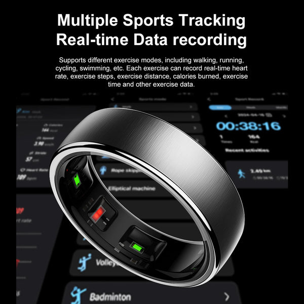 Smart Health Monitoring Ring with Multi-Sport Mode - Waterproof Design for Fitness Tracking 2