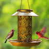 Solar Bird Feeder with LED Light - Durable Metal Design for Outdoor Enjoyment 1