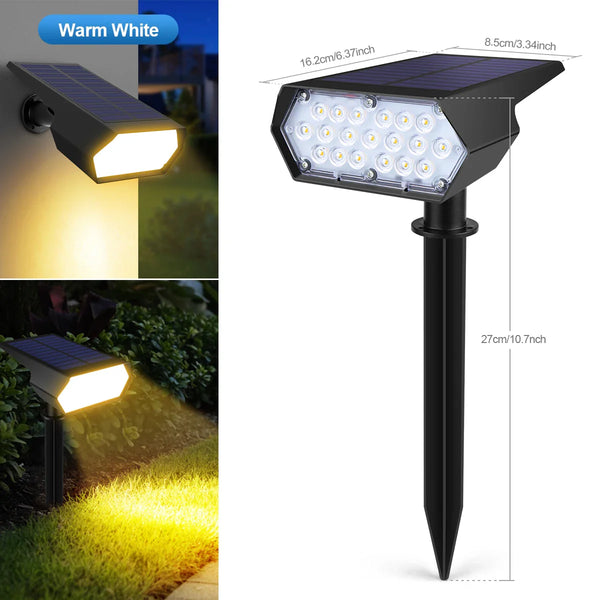 Solar LED Outdoor Spotlight with 2 Brightness Modes – Waterproof Landscape Light for Garden and Pathway Security