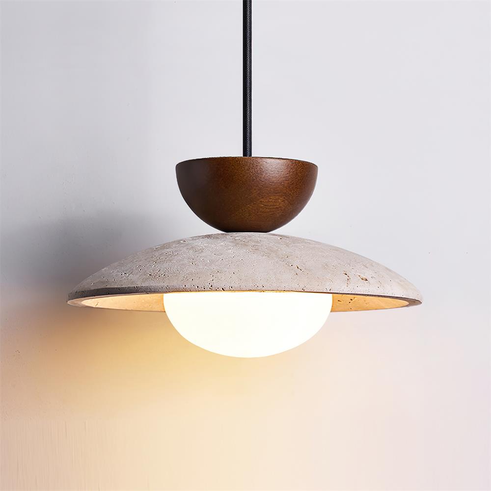 Aveny Travertine Glass Pendant Light