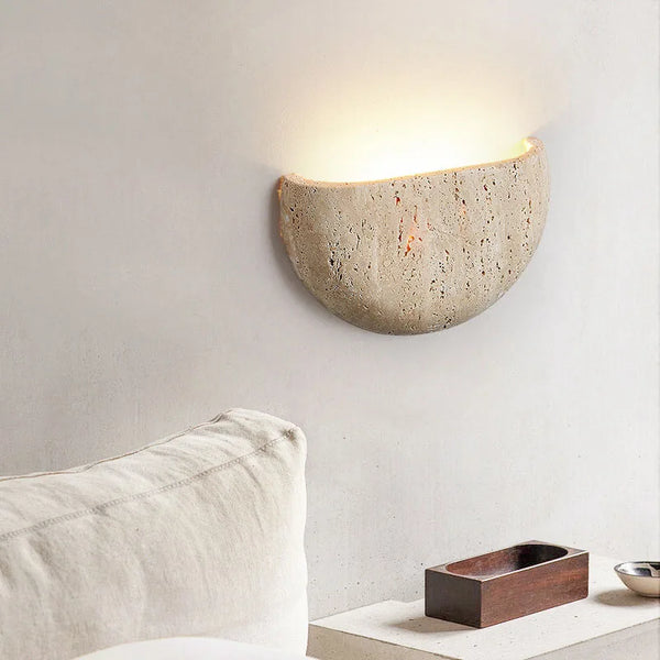 Wall Lamp with Unique Wabi-Sabi Design - Retro Stone Sconce for Cozy Ambiance 1